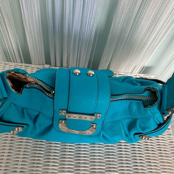 Rare Guess Turquoise Shoulder Bag and Matching Wallet Set Size Small - Picture 9 of 17